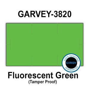 255,000 GENUINE GARVEY 1910 Fluorescent Green General Purpose Labels: full case - 15 ink rollers - tamper proof security cuts [compatible with Monarch Price Guns]