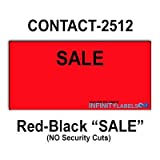 200,000 Contact 2512 Compatible"Sale" Fluorescent Red General Purpose Labels for Contact 25-8, Contact 25-9 Price Guns. Full Case + 20 Ink Rollers. NO Security cuts.