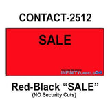 200,000 Contact 2512 Compatible"Sale" Fluorescent Red General Purpose Labels for Contact 25-8, Contact 25-9 Price Guns. Full Case + 20 Ink Rollers. NO Security cuts.